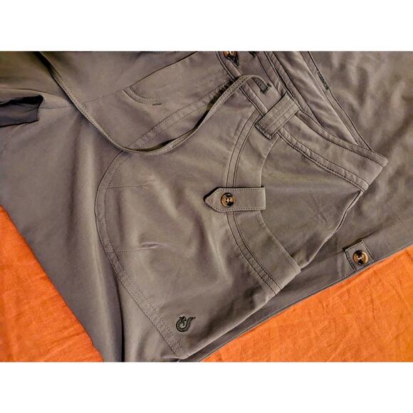 Isis poly/spandex drawstring flare roll-up pants - Size 8R, EUC - Picture 3 of 6